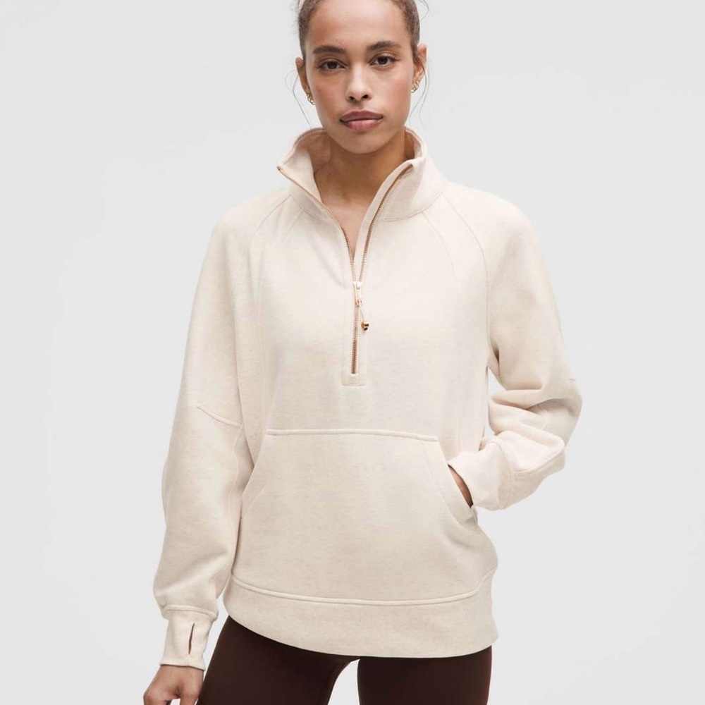lululemon long Scuba Cowl Neck Half Zip Sweater